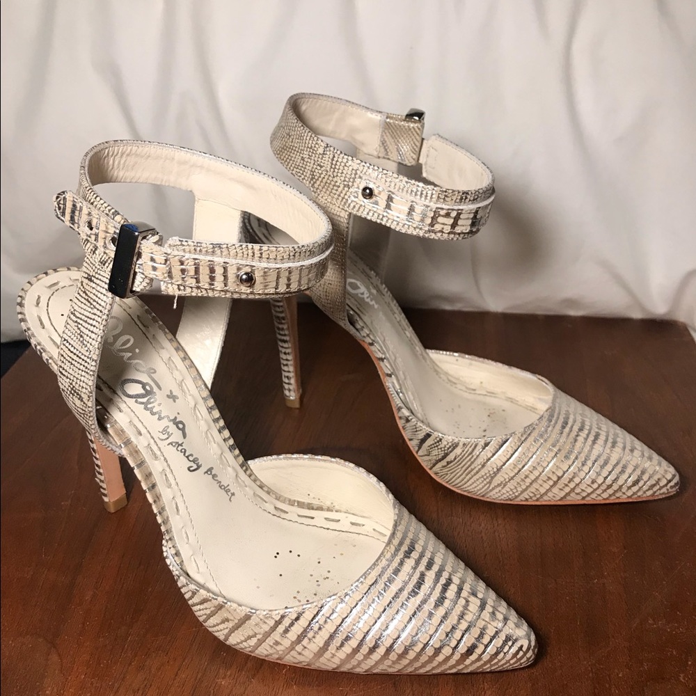Alice and Olivia silver heels